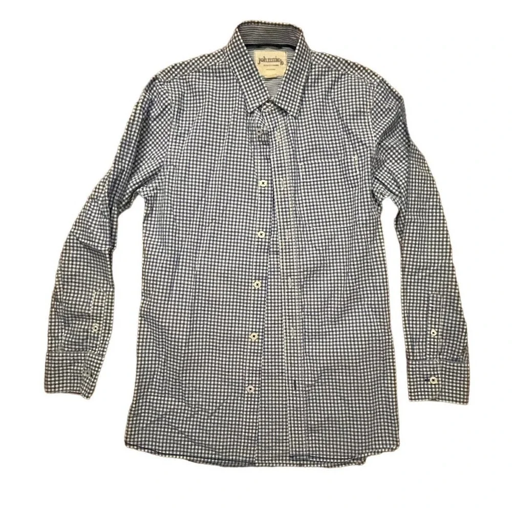 Johnnie B Boys 11-12 Long Sleeve Button Down Blue White